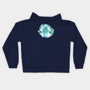 Watery palms Aqua blue Kids Hoodie